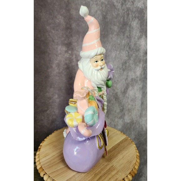 Christmas Pastel Pink Santa Claus Figure Macaron Candy Bag Peppermint Square New - Picture 11 of 11
